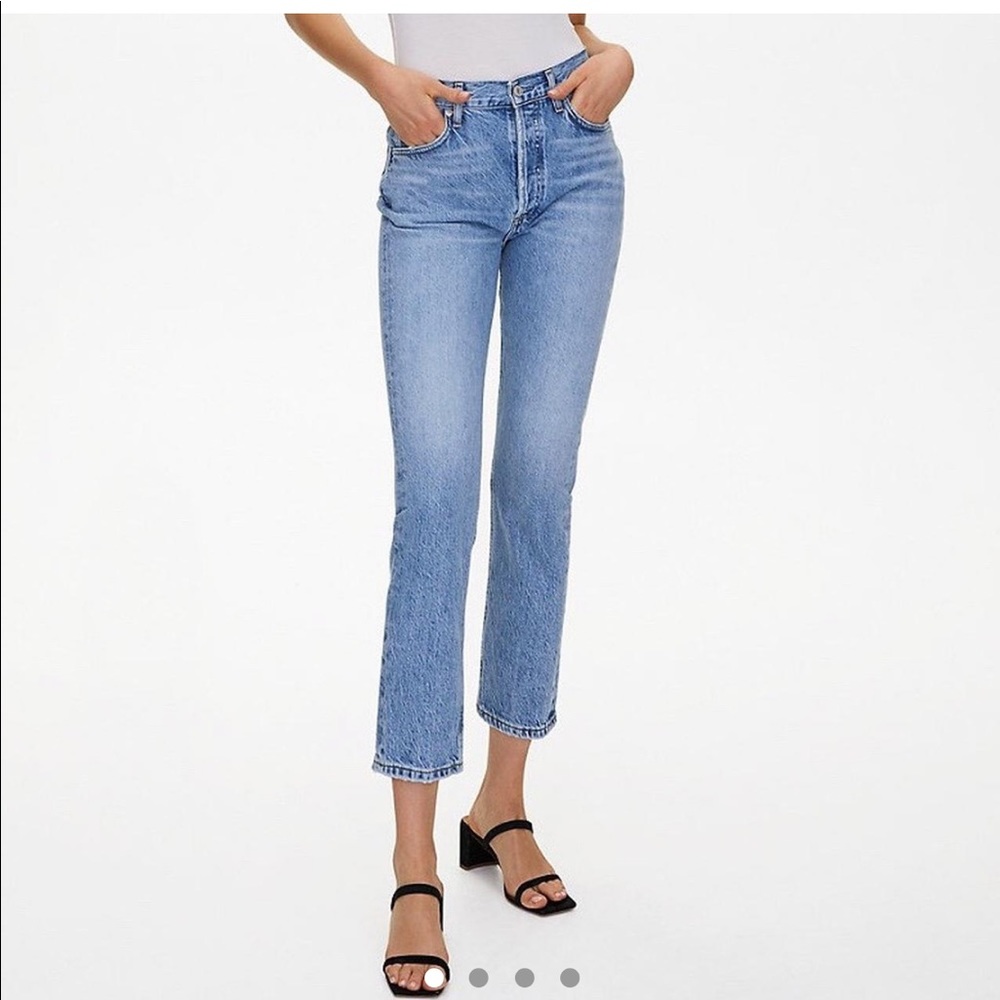 Agolde Riley High Rise Jeans in Blur, size 24